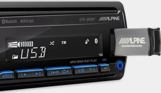 Ηχοσύστημα Αυτοκινήτου Alpine UTE-200BT Universal 1DIN Bluetooth / USB / AUX με Αποσπώμενη Πρόσοψη