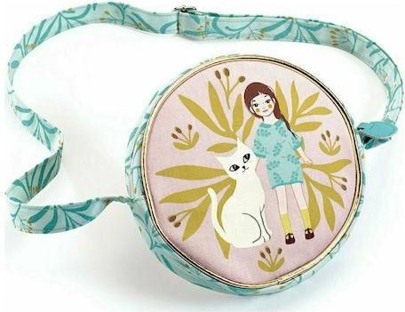 Παιδική Τσάντα Djeco Cat Ώμου Ροζ 17.5x17.5cm