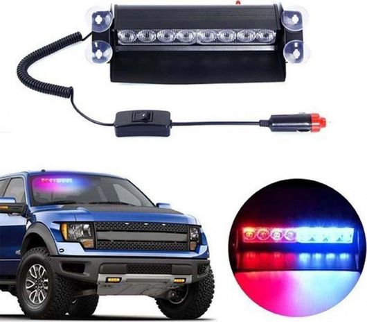 Φάρος Αυτοκινήτου HB803C LED 8W 12V 27cm Μπλε / Κόκκινο