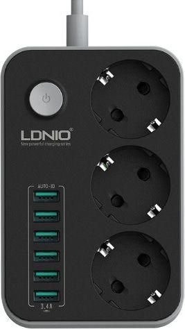 Ldnio Πολύπριζο 3 Θέσεων με 6 θέσεις USB