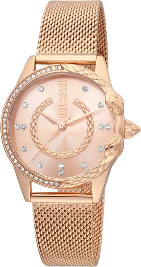 Γυναικείο Ρολόι Just Cavalli JC1L095M0075 με Μεταλλικό Μπρασελέ Ροζ Χρυσό