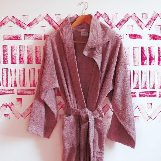 Μπουρνούζι Melinen Home 20.001961 Liberty με Κουκούλα Βαμβακερό M Σάπιο Μήλο