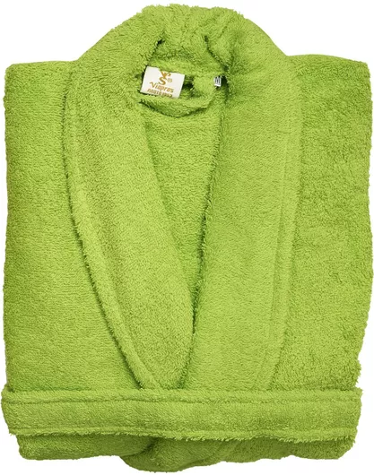 Μπουρνούζι Viopros 618638 Classic με Γιακά Βαμβακερό XL Λαχανί