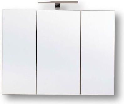 Καθρέπτης Μπάνιου Martin Omega 85 Ορθογώνιος από Μοριοσανίδα με Ντουλάπι 3MOM085GLNW 82x65cm Λευκό
