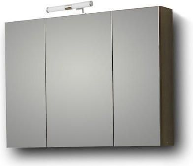 Καθρέπτης Μπάνιου Martin Omega 90 Ορθογώνιος με Ντουλάπι & Υποδοχή Λαμπτήρα 3MOM090GO0W 90x65cm Γκρι