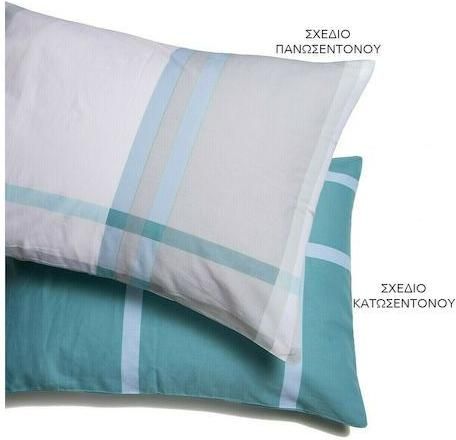 Σετ Μαξιλαροθήκες Melinen Malala 50x70cm Teal Σχέδιο Πανωσέντονου