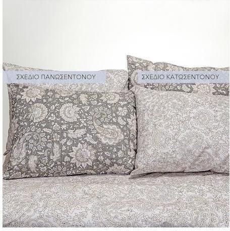 Σετ Μαξιλαροθήκες Melinen Lora με Φάσα 50x70cm Γκρι