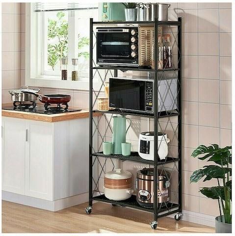 Ραφιέρα 163.003 Μεταλλική με 5 Ράφια 71.5x36.5x163cm Μαύρο