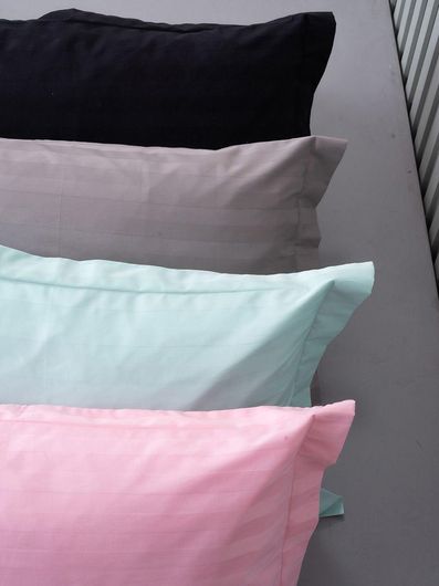 Σετ Μαξιλαροθήκες Palamaiki Satin Stripes Oxford 50x75cm Μαύρο