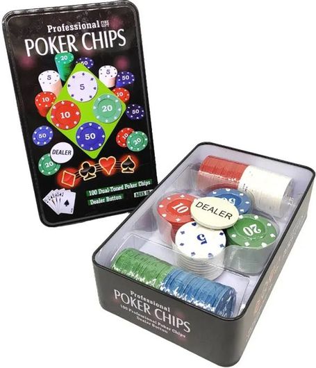 Μάρκες Poker Zita Toys Σετ 100τμχ 50mm / 11.5gr σε Μεταλλικό Κουτί