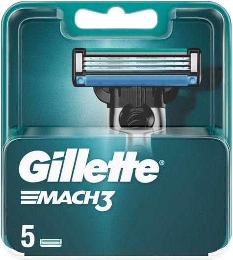 Gillette Mach3 Ανταλλακτικές Κεφαλές με 3 Λεπίδες & Λιπαντική Ταινία 5τμχ