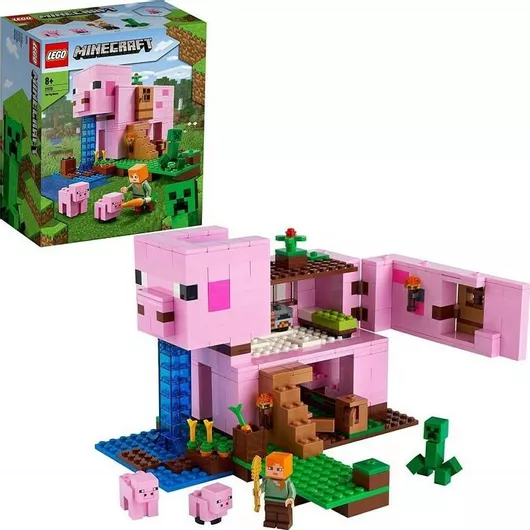 Lego Minecraft: The Pig House Building Set With Alex And Creeper για 8+ Ετών #21170