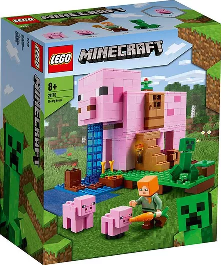 Lego Minecraft: The Pig House Building Set With Alex And Creeper για 8+ Ετών #21170