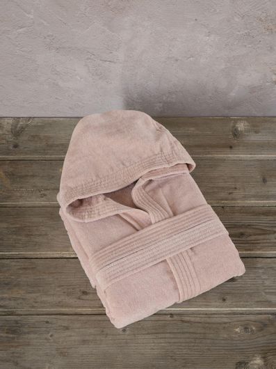 Μπουρνούζι Nima Home 28602 Zen με Κουκούλα Βαμβακερό L Ροζ