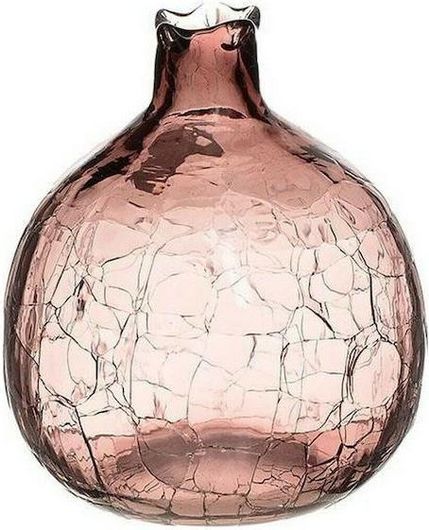 Επιτραπέζιο Γούρι Inart 3/70/458/0012 Ρόδι από Γυαλί Ροζ 9x9cm