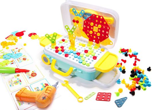 Παιχνίδι Δημιουργικό Σετ Εργαλείων Παιδικός Βιδολόγος Βίδες & Πάγκος 258τμχ για 3+ Ετών