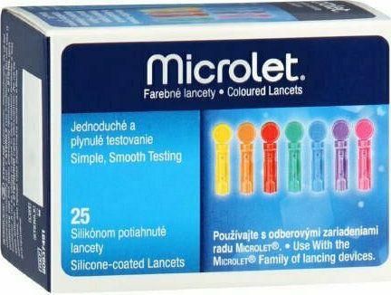 Σκαρφιστήρες Bayer Microlet Colored 25τμχ | SHOPFLIX