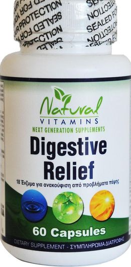 Natural Vitamins Digestive Relief 60 Κάψουλες