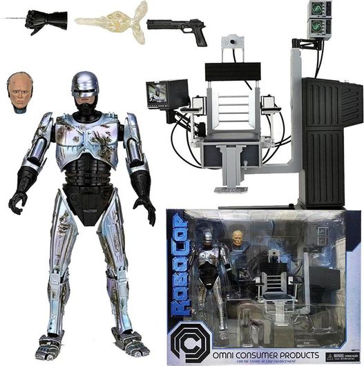 Action Figure Neca Ultimate Battle: Damaged Robocop with Chair 18cm Set Action 