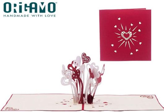 Ευχετήρια Κάρτα Καρδιές Αγίου Βαλεντίνου 3D 15.5x15.5cm