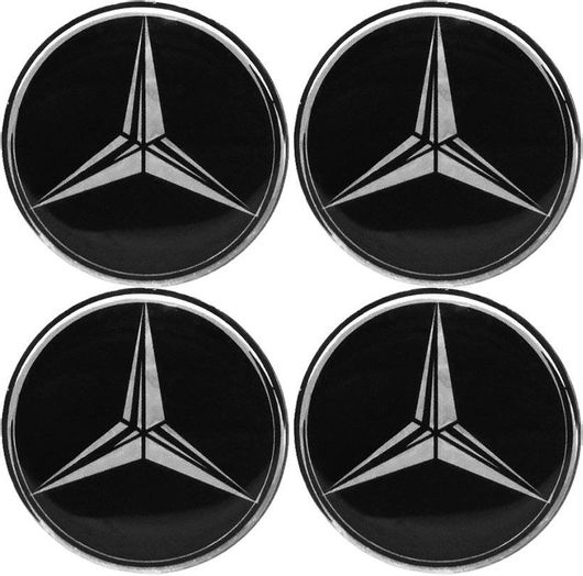 Αυτοκόλλητα Σήματα Αυτοκινήτου Mercedes 5.5cm για Ζάντες 4τμχ