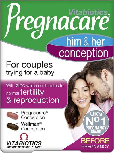Vitabiotics Pregnacare His & Her Conception Συμπλήρωμα για την Εγκυμοσύνη 30 ταμπλέτες 30 κάψουλες