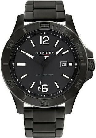 Ανδρικό Ρολόι Tommy Hilfiger 1791996 με Μεταλλικό Μπρασελέ Μαύρο