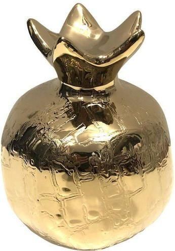 Επιτραπέζιο Ρόδι Idea Home Κεραμικό Γίγας Κρακελέ 13x16cm Χρυσό