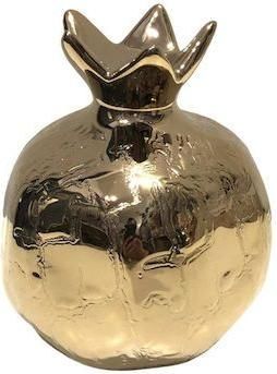 Επιτραπέζιο Ρόδι Idea Home Κεραμικό Μεγάλο Κρακελέ 13x10cm Χρυσό