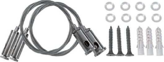 Ντίζα Aca για Κρέμασμα Φωτιστικών από Αλουμίνιο Ατσαλένια 2m με Ρυθμιζόμενο Ύψος Ασημί