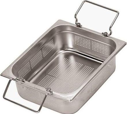 Λεκανάκια Gastronorm PADERNO 14252-15 53x32.5x15cm - GN 1/1 Inox Διάτρητα με Εξωτερικά Χερούλια IT