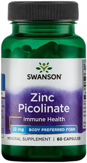 Swanson Zinc Picolinate 22mg 60 Κάψουλες