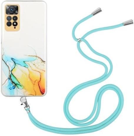 Θήκη Κινητού Back Cover με Λουράκι για Xiaomi Redmi Note 11S 4G / Redmi Note 11 4G Σιλικόνη Κίτρινο / Γαλαζοπράσινο