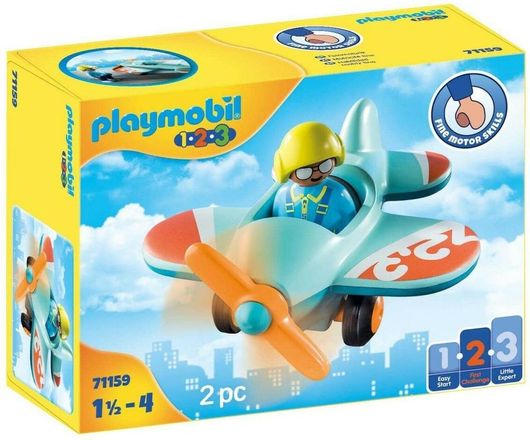 Playmobil 1.2.3 Bay Games Πιλότος Με Αεροπλανάκι 71159 για 1.5+ Ετών