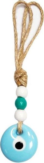 Κρεμαστό Γούρι 0041-07 Μάτι από Γυαλί 4cm Γαλάζιο