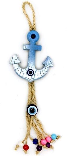 Κρεμαστό Γούρι 2-051 Άγκυρα με Μάτι με Σχοινί & Χάντρες Πολύχρωμο