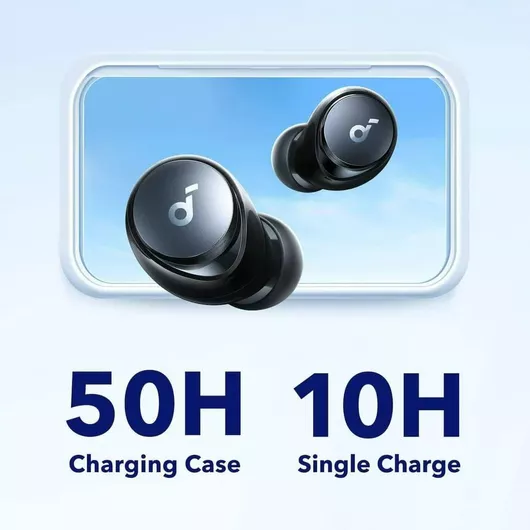 Soundcore by Anker Space A40 In-ear Bluetooth Handsfree Ακουστικά με Θήκη Φόρτισης Μαύρο