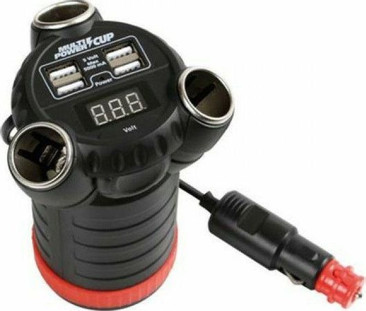 Φορτιστής Αναπτήρα Αυτοκινήτου Lampa Συνολικής Έντασης 5A 4xUSB 3xΑναπτήρα & Βολτόμετρο Μπαταρίας