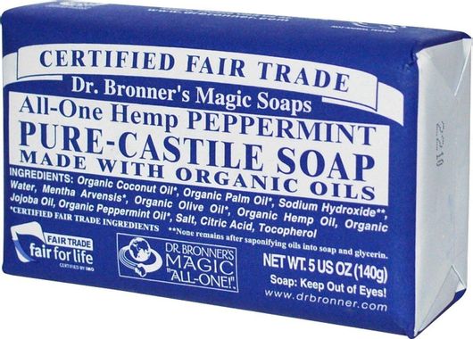 Dr Bronner's Pure-Castile Bar Soap All-One Hemp Peppermint Μπάρα Σαπουνιού 140gr