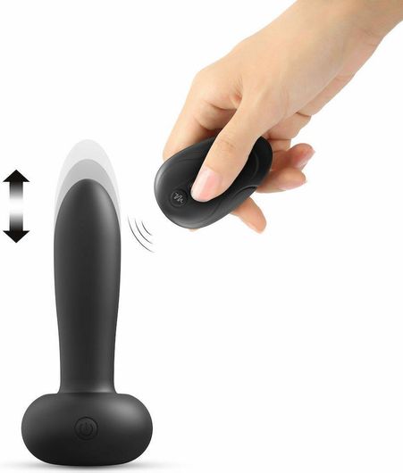 Πρωκτική Σφήνα Dorcel Deep Thrust Πρωκτική Σφήνα με Δυνατότητα Ασύρματης Λειτουργίας & Δόνηση Μαύρο