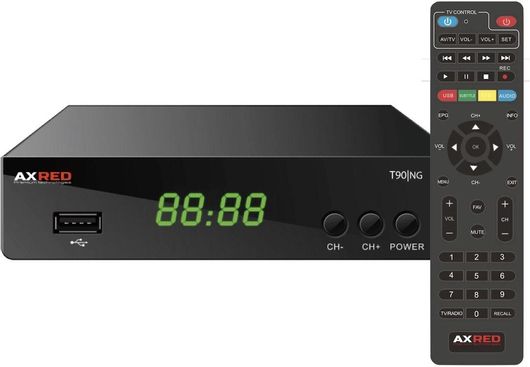 Ψηφιακός Δέκτης Mpeg-4 Axred AX T90 Full HD με Λειτουργία PVR Σύνδεσεις SCART / HDMI Μαύρο