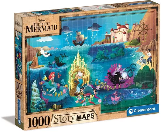 Puzzle Disney Maps Little Mermaid 2D 1000 Κομμάτια