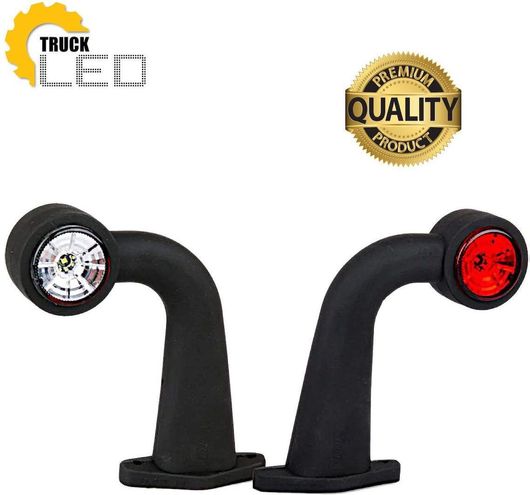 Φανός Όγκου Truck LED 17cm 12/24V Σετ 2τμχ Λευκό / Κόκκινο