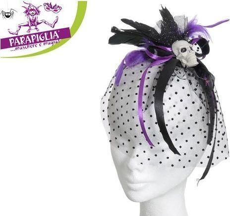 Στέκα Μαύρη με Φτερά Βέλο & Νεκροκεφαλή