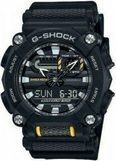 Ανδρικό Ρολόι Casio GA-900-1AER με Λουράκι από Καουτσούκ Μαύρο
