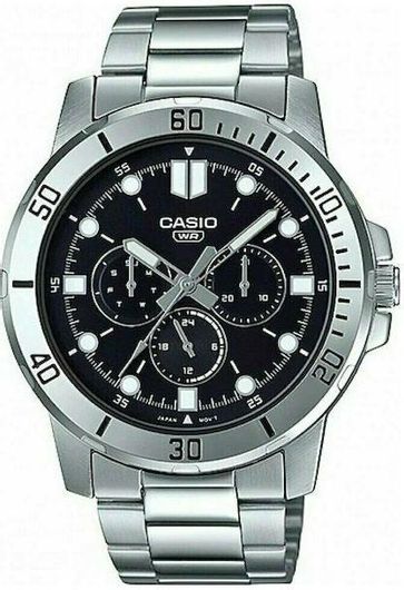 Ανδρικό Ρολόι Casio MTP-VD300D-1E με Μεταλλικό Μπρασελέ Ασημί
