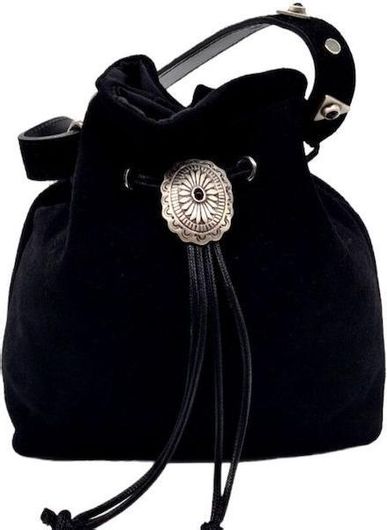 Γυναικεία Τσάντα La Vita Βραδινή Πουγκί Δερμάτινη Μαύρο