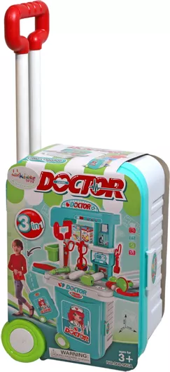Παιχνίδι Βαλιτσάκι με Ρόδες Πάγκος Γιατρού με Αξεσουάρ για 3+ Ετών