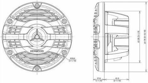 Ηχεία Σκάφους Kenwood Αδιάβροχα 6.5" με 50W RMS Σετ 2τμχ Λευκό