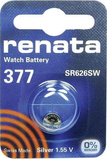 Μπαταρία Ρολογιών Renata 377/376/SR626SW Silver Oxide SR66 1.55V 1τμχ